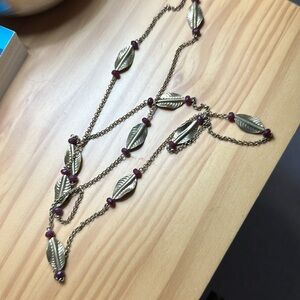 Gold and pomegranate red necklace